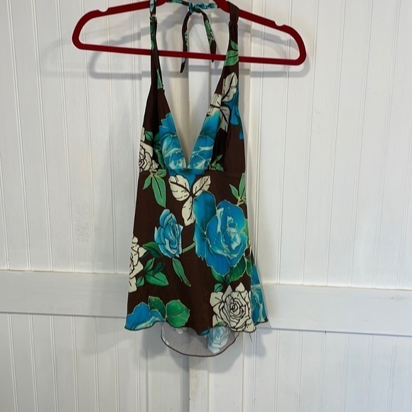 Dippin Daisy’s halter style Tankini top, size JR XXL pretty floral pattern! - Picture 1 of 5